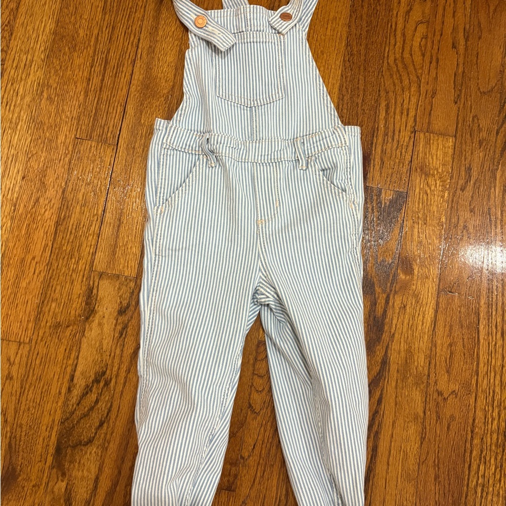 Old Navy Blue and White Overalls Adjustable Bib Style